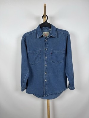 Levis Red Tab Jeanshemd Herren S M Denim Hemd Vintage 90er Oversize Blau Shirt