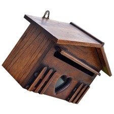 Rainproof Wooden Mailbox Wall Mounted Post Box Creative Letter Box for Company