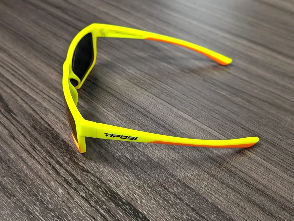 Tifosi Swick Sunglasses Neon Yellow/Orange, Smoke w/Red Mirror Lenses, #340 - Image 2 of 4