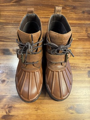 POLO RALPH LAUREN Men's Oslo High Boot Size 8 Brown Leather Waterproof