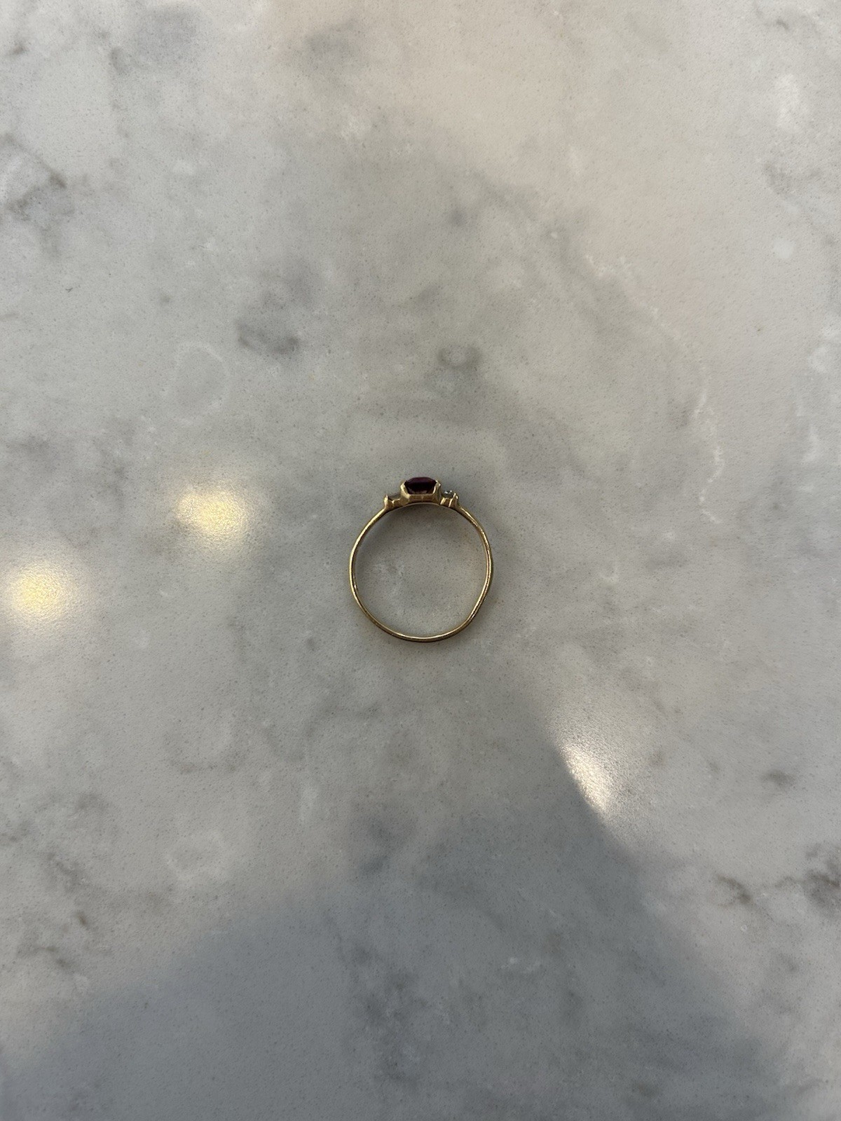 Yellow Gold Ring with Rectangular Red Ruby in Jew… - image 2