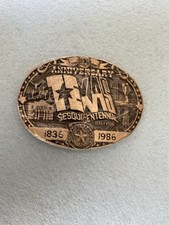 1986 Texas Sesquicentennial 150th Anniversary Limited Edition Brass Belt Buckle