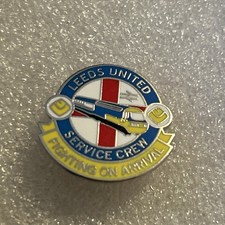 Rare & Collectable Leeds United Supporter Enamel Badge - Wear Proud Service Crew
