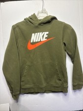 Nike Boys Pullover Hoodie Olive Green L Fleece Sportswear Club Sweatshirt Hooded
