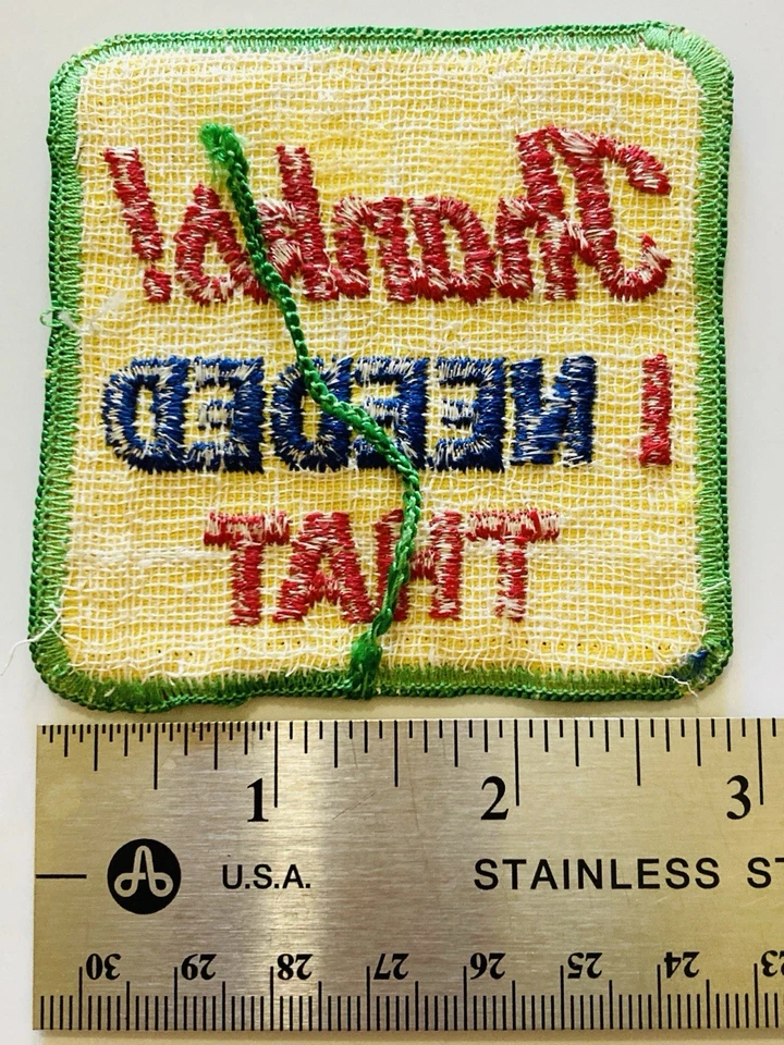 Thanks! I Needed That Cloth Embroidered Sew On Patch 2.75" Mennen Skin Bracer - Image 3 of 4