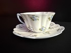 Vintage Shelley Fine Bone China Cup & Saucer- Dainty Shape, Blue Floral, England — photo 6