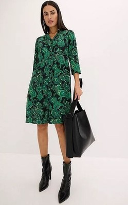 Freemans Paisley Print Kleid In Grün UK 10 (fm182-9)