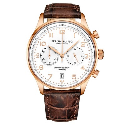 Monaco Chronograph Rose/Brown | White Dial Wristwatch 4012.4