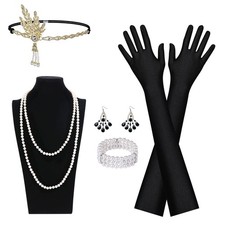 Aomig 1920 Zubehör Set, 6 Teile Gatsby Accessoires für Damen, Vintage ausgefallen
