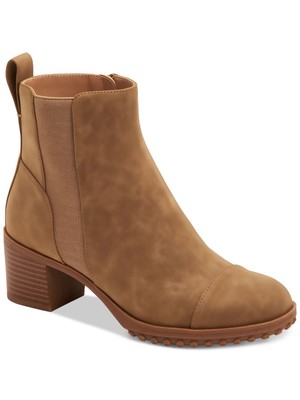 GIANI BERNINI Womens Brown Pulltab Sloann Round Toe Stacked Heel Booties 10 M