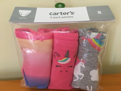 New Carter's 3 Pack Underwear Girls Panties Unicorn Rainbow many sizes