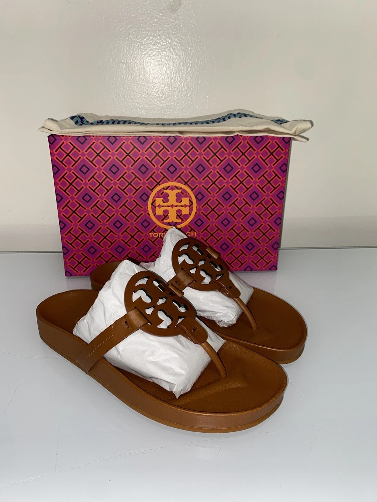 Sandalo Tory Burch Miller Cloud taglia 7 5 M Miel pelle di vitello