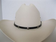 Leather Hat Band LC87 - Southwest Conchos and Buckle - Black