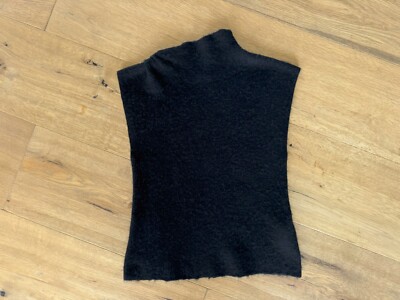 * * MASSIMO DUTTI * * Asymmetrisches Stricktop Wolle Gefilzt Schwarz Gr.XS