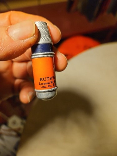 Antique RUTH'S GULF SERVICE Advertising Sewing Kit w Thimble and Thread Reading - Picture 2 of 12