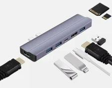 8 In 2 Dnal Thunderbolt 3 USB-C HUB For Macbok Pro T18A/T28 New