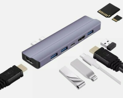 8 In 2 Dnal Thunderbolt 3 USB-C HUB For Macbok Pro T18A/T28 New
