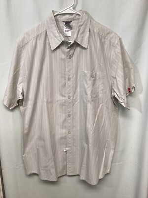 The North Face Beige Large Short Sleeve Cotton Button Up B9