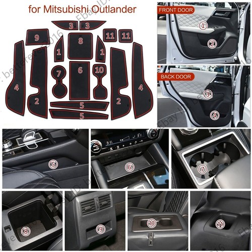For Mitsubishi Outlander 2022-2024 Non-Slip Gate Slot Mat Accessories Cup Pad - Bild 14 von 16