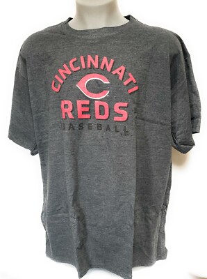Mens Fanatics Cincinnati Reds Charcoal Grey Wonderment MLB Baseball Tee T-Shirt