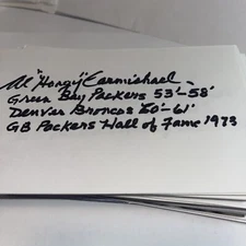 Al Hoagie Carmichael 1953 Green Bay Packers Signed 3x5 index Card