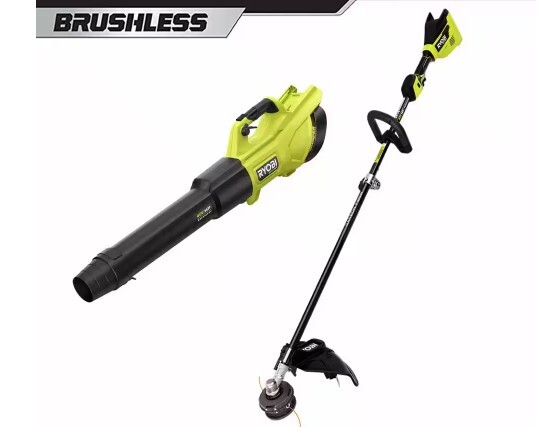 Ryobi 40V HP Brushless 600 CFM 155 MPH Cordless Leaf Blower and 