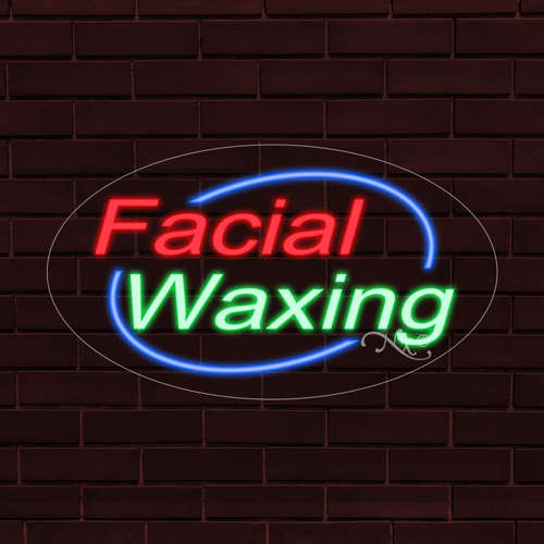 NUEVO LETRERO INTERIOR VENTANA FLEX LED "DEPILACIÓN FACIAL" OVALADO con Borde 28x16x1 PULGADAS 34002 - Imagen 1 de 1