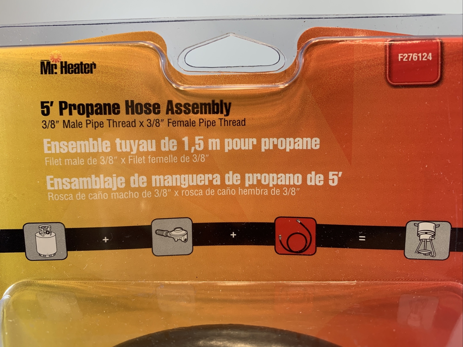 Mr. Heater 5u0026#039; Propane Hose 3/8u0026#034; Male u0026amp; Female Thread F276124  | eBay