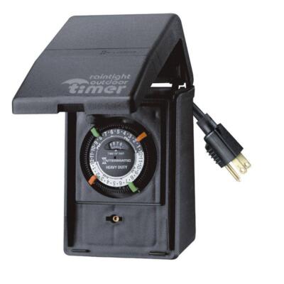 Intermatic Heavy Duty Timer 15 Amp 24-Hour Outdoor Plug-In Black Plastic