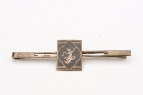 Fermacravatta ballerina Siam argento sterling vintage Thailandia nera chiusura marcata Niello - Foto 1 di 7