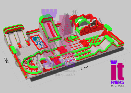 Parque temático inflable comercial y parque de trampolines de repuesto **Proveedor del Reino Unido**