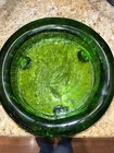 Vintage Green Freeform Glass Bowl/Ashtray With Etched Rooster Blenco? Murano?