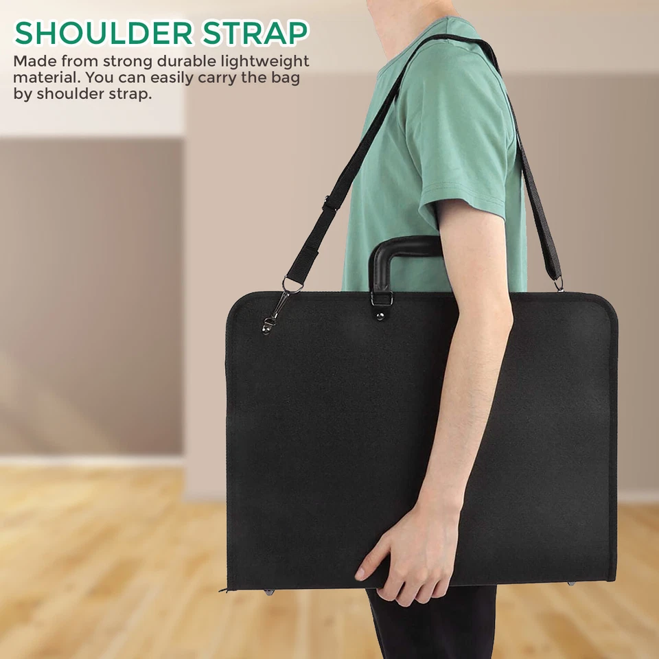 A1 A2 A3 A4 Water Proof Black Portfolio Case Design Art Work Painting Folder Bag - Image 3 of 4