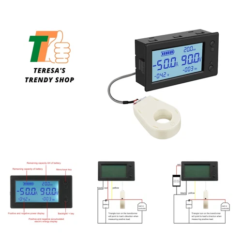 Voltage Amp Meter DC, Battery Monitor DC 0-300V 200A, Ammeter Voltmeter for S...