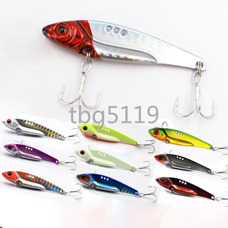 12 Pack Metal VIB Lure Bass Fishing Lures Blade Baits Walleyes Jigging
