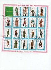 AJMAN MINI SHEET. REDUCED! CTO. MILITARY UNIFORMS. 1972 REDUCED. FREE POST