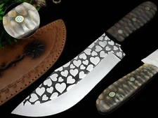  FORGE CUSTOM HANDMADE ETCHING BLADE TACTICAL HUNTING BOWIE KNIFE MICARTA GRIP