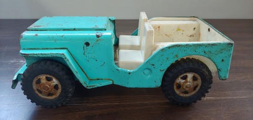 VINTAGE 1960's TONKA JEEP PRESSED STEEL AQUA / BLUE Old Rare 1960 car truck - Picture 3 of 7