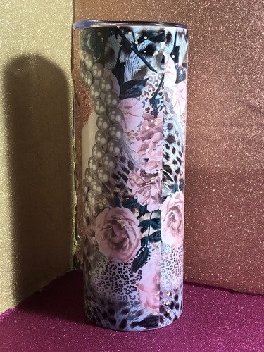 Moms Life 20 oz cheetah/floral/pearls Stainless Steel Tumbler - Picture 5 of 6