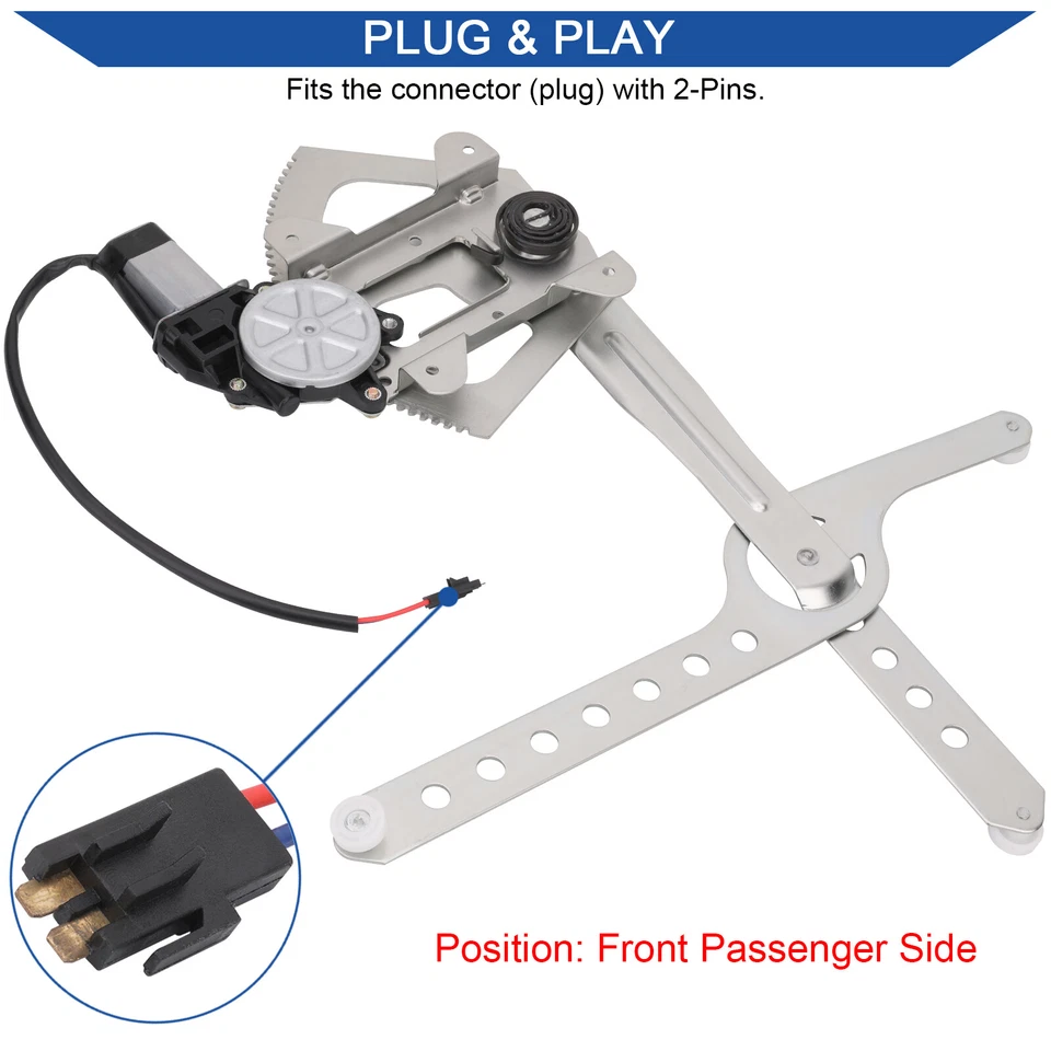 For 1992-1999 GMC C1500/C2500/K1500 Suburban Pair Window Regulator Front w/Motor Foto 3 de 4