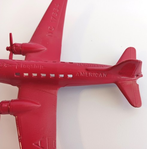 1950s DC-3 American Airlines Thomas Toys AA Flagship Red Plastic Airplane Toy - Picture 5 of 12