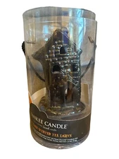 Yankee Candle Haunted Halloween House Tea Light Holder Luminary with Candy Corn 