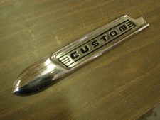 Nos Oem Ford 1950 Custom Fender Ornament Emblem Stainless Trim
