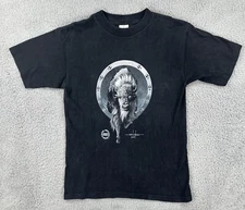 Vtg MURINA Mens M USA Made Black SS T Shirt 1995 Menchego Native American Design