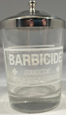 (NO BOX) King Research Barbicide Manicure Table Jar - Small -Holds 4 fluid ounce