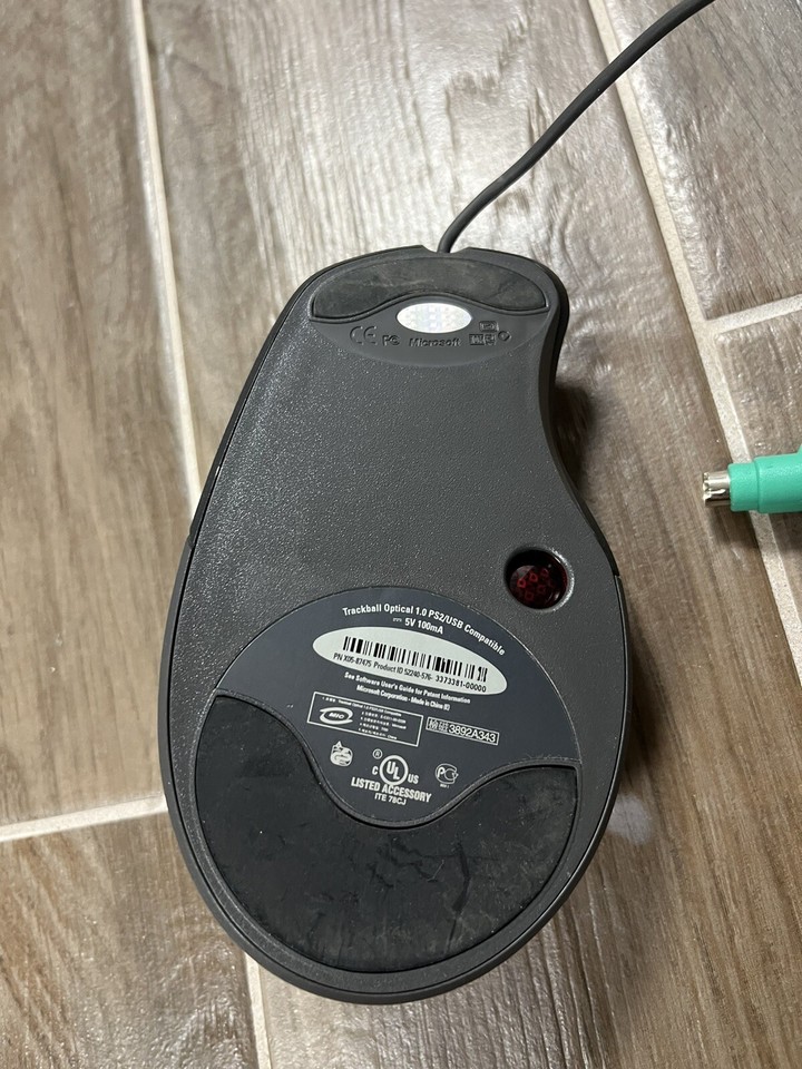 Microsoft Trackball Explorer 1.0 Fully Tested PS/2USB X0870390 PC