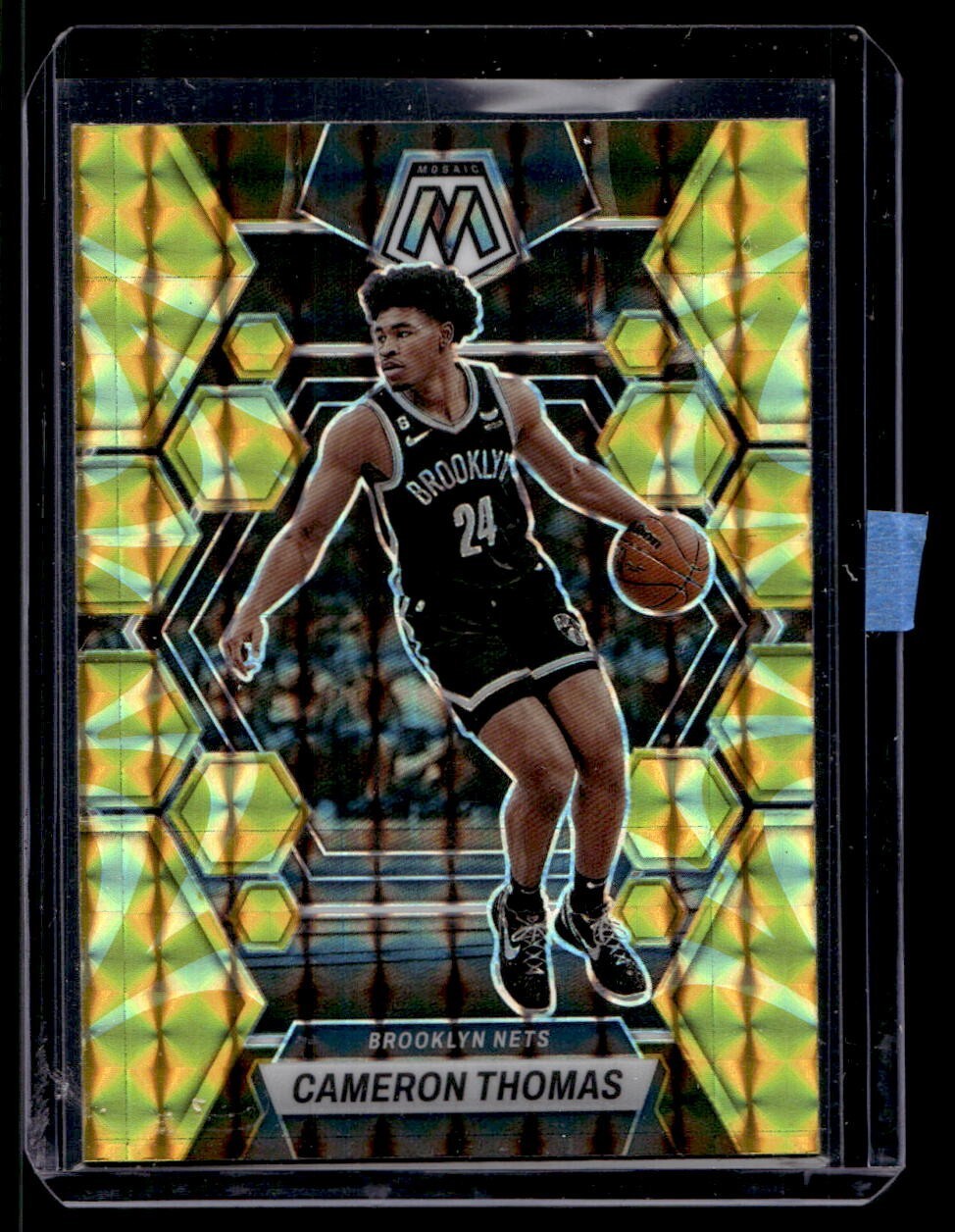 2022-23 Panini Mosaic Cameron Thomas Reactive Yellow Prizm #159 Nets