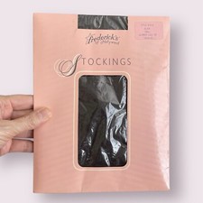 New Vintage Fredericks of Hollywood Thigh High Glimmer Top Stockings Black Small