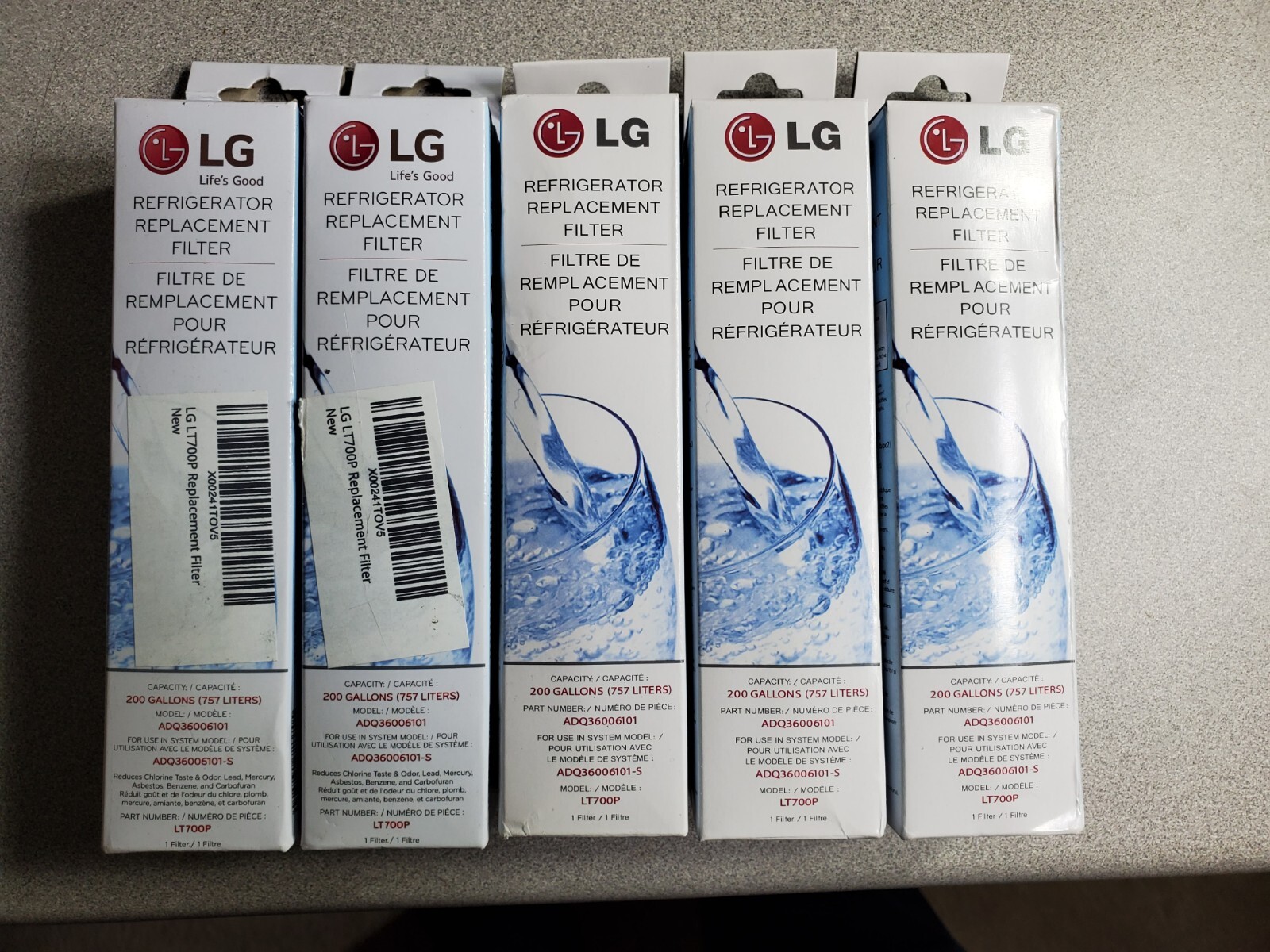 New Sealed Genuine LG Refrigerator Replacement Filter - Model LT700P ADQ36006101
