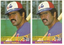 2 CARD 1984 DONRUSS BOBBY RAMOS BASEBALL CARD LOT #209